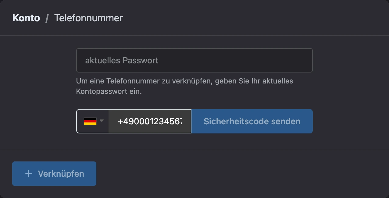 Telefonnummer verknüpfen