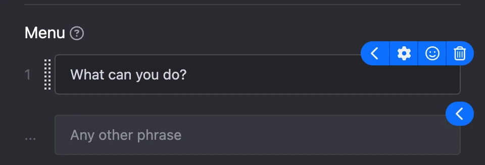 The "Menu" section with the "What can you do?" button
