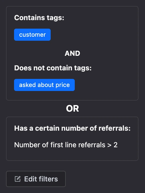 The same filters in read mode