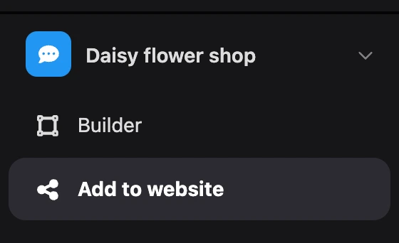 Widget menu: switcher and sections