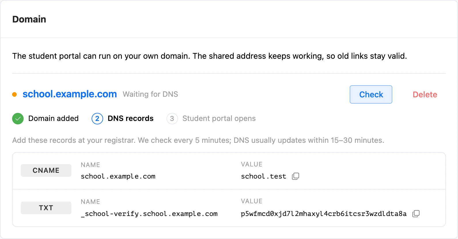 Connecting your own domain: steps and DNS records