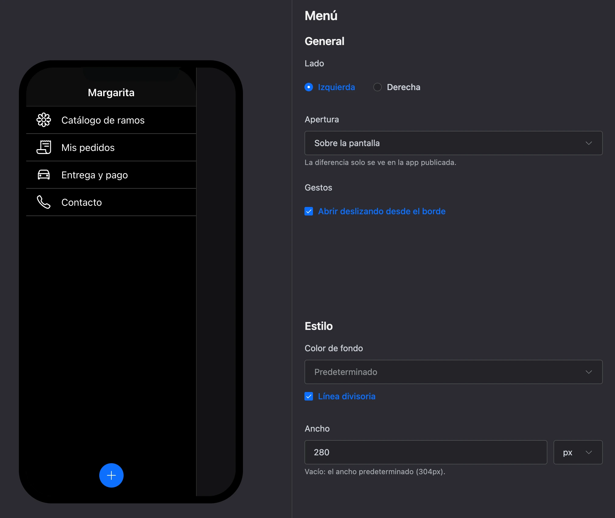 El bloque Menú: el menú en el teléfono y su configuración
