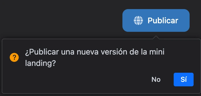 Confirmación antes de publicar