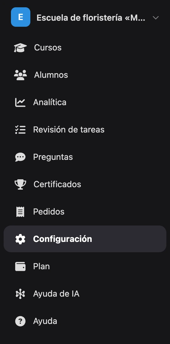 El menú de la escuela
