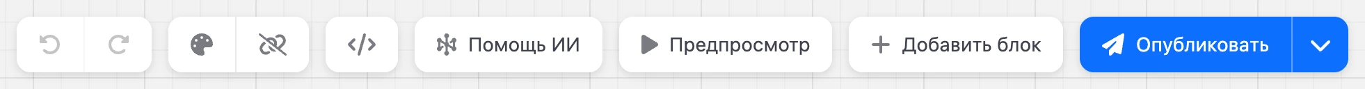 Панель над картой с кнопкой «Помощь ИИ»