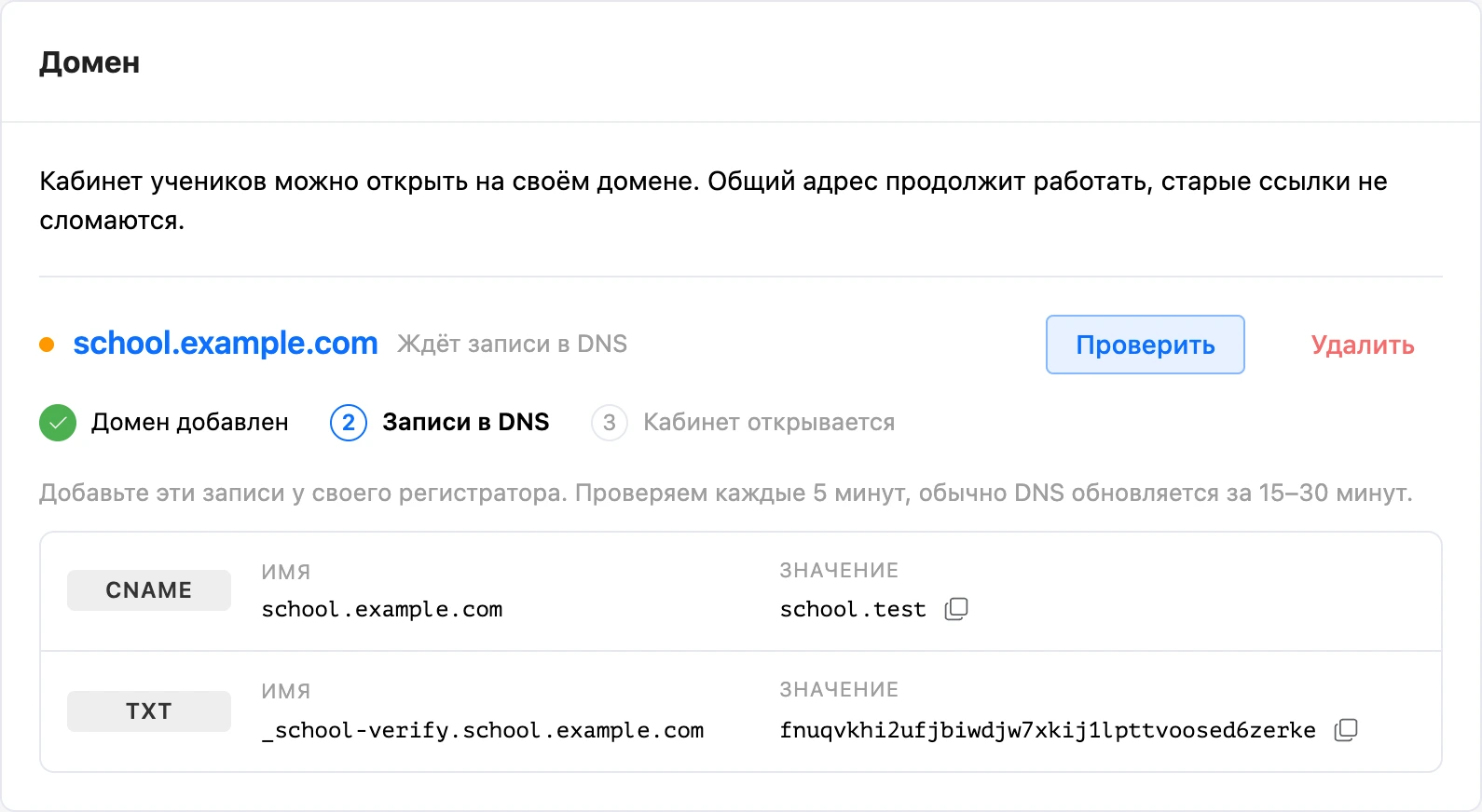 Подключение своего домена: шаги и записи DNS