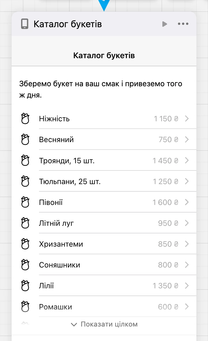 Високий екран на схемі й смуга «Показати повністю»